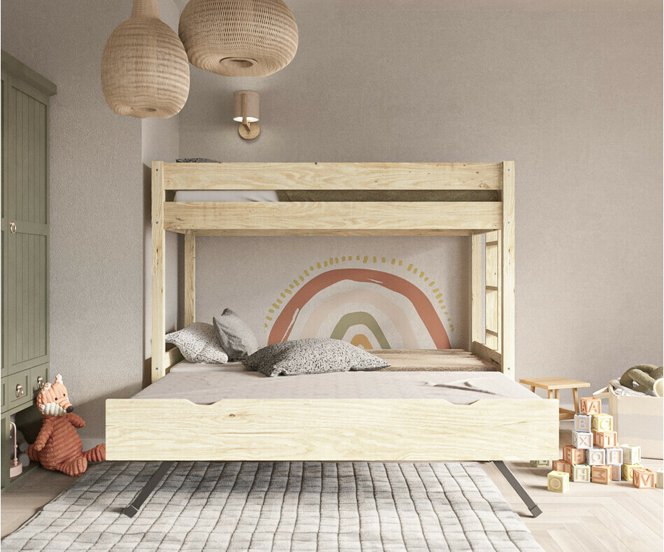 Lit superpos gigogne enfant Yudi bois 3 couchages