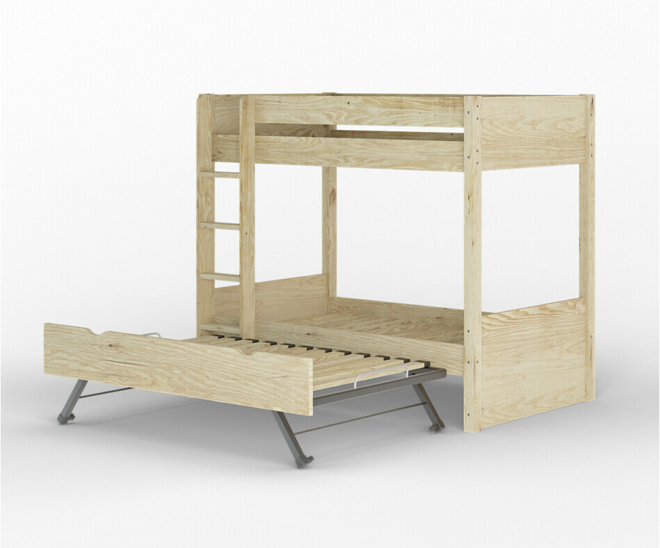 Lit superpos gigogne enfant Yooni bois ouvert