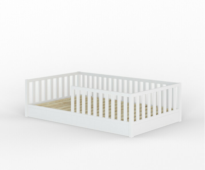 Lit enfant Montessori Capao au sol blanc 