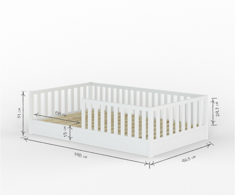 Dimension lit Capao blanc avec matelas