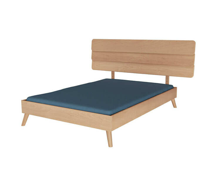 Lit Double Brody avec tête de lit Eon en bois au design moderne et élégant
