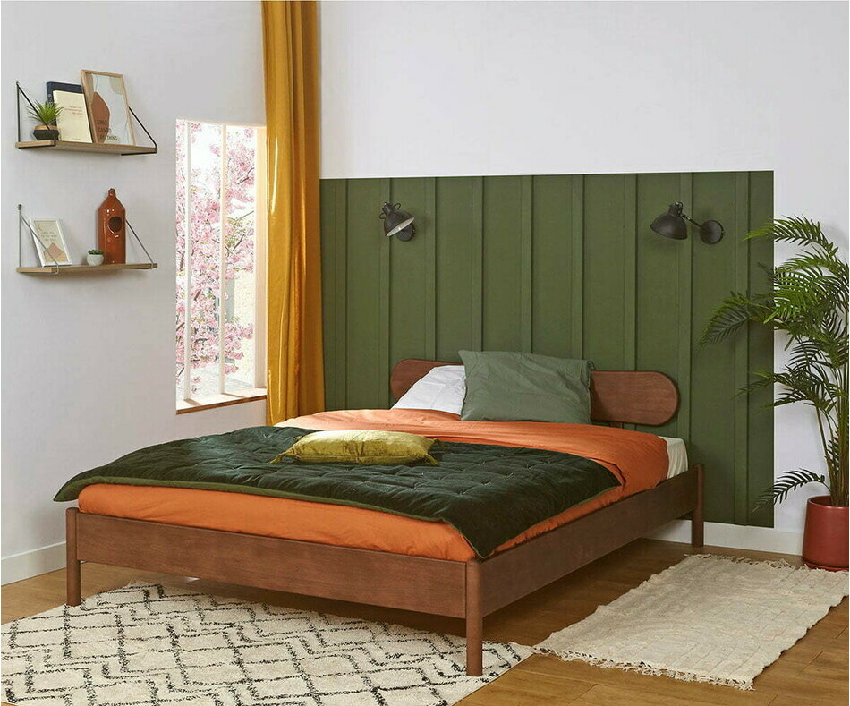 Lit Magdae avec Tte de lit Adulte Wika aux formes arrondies de la tte de lit