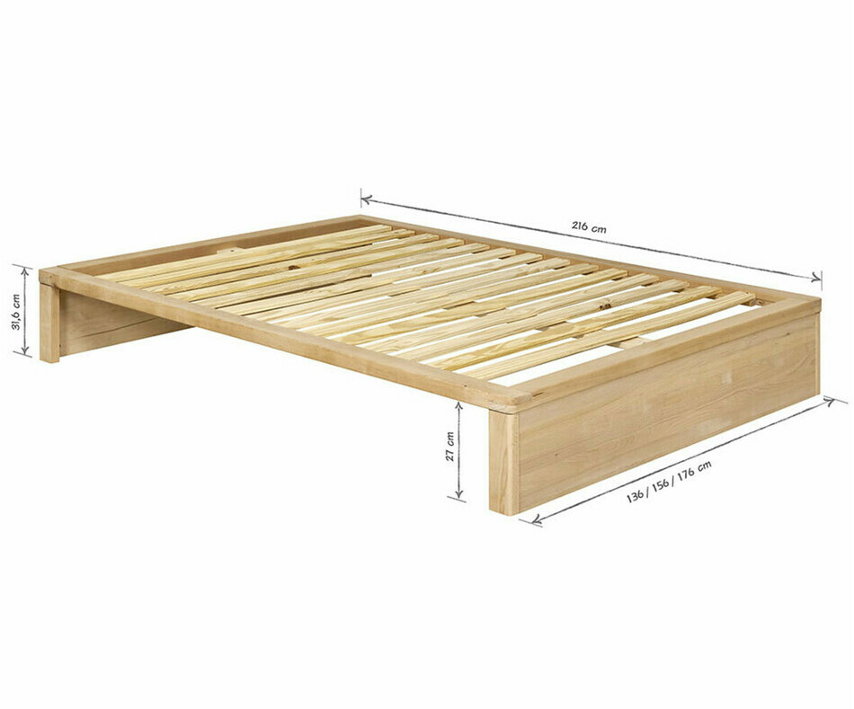 Dimensions du Lit Uma avec tte de lit Adulte Wika
