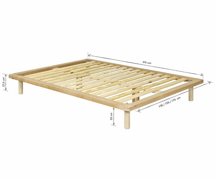 Dimensions lit Hoha bois avec matelas