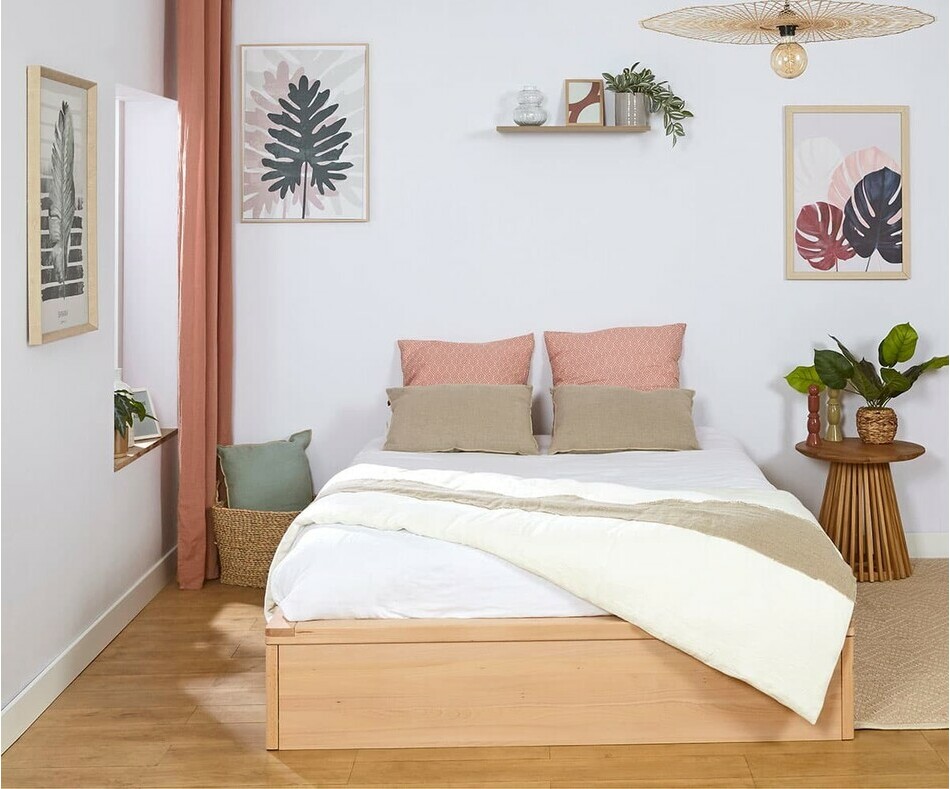 Lit ado Uma avec matelas inclus en bois massif