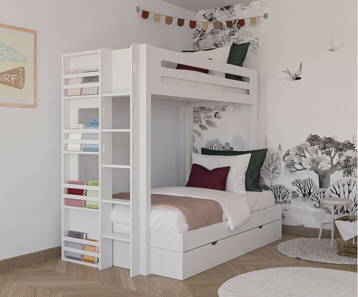 Lit superposé enfant avec 2 matelas - Burton