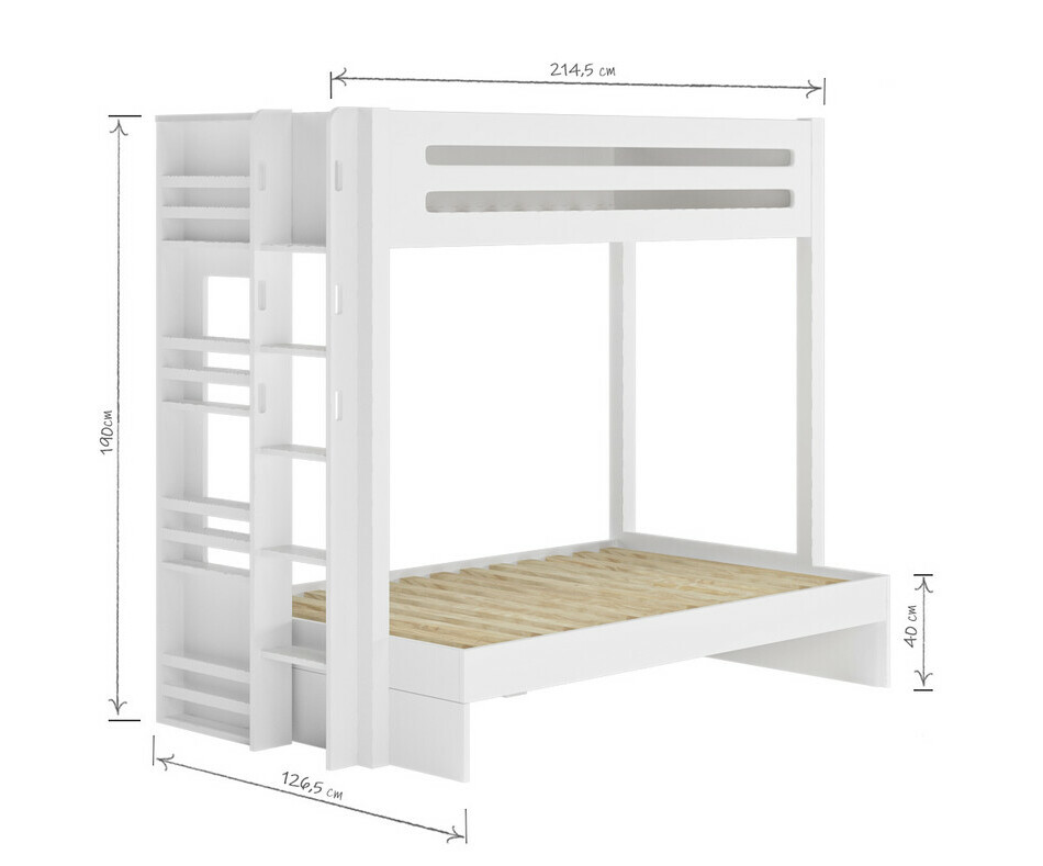 Dimensions lit superpos Burton blanc