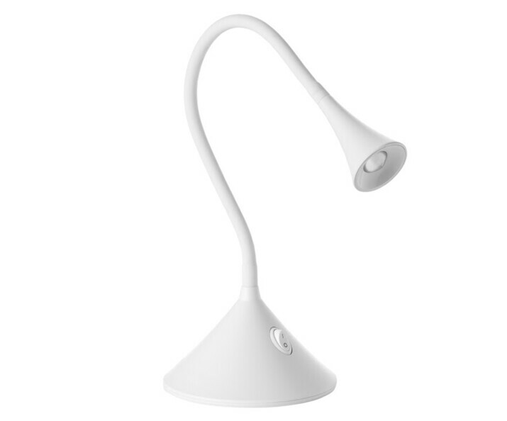 Lampe  poser Laca coloris blanc se prsente dans un design rsolument moderne