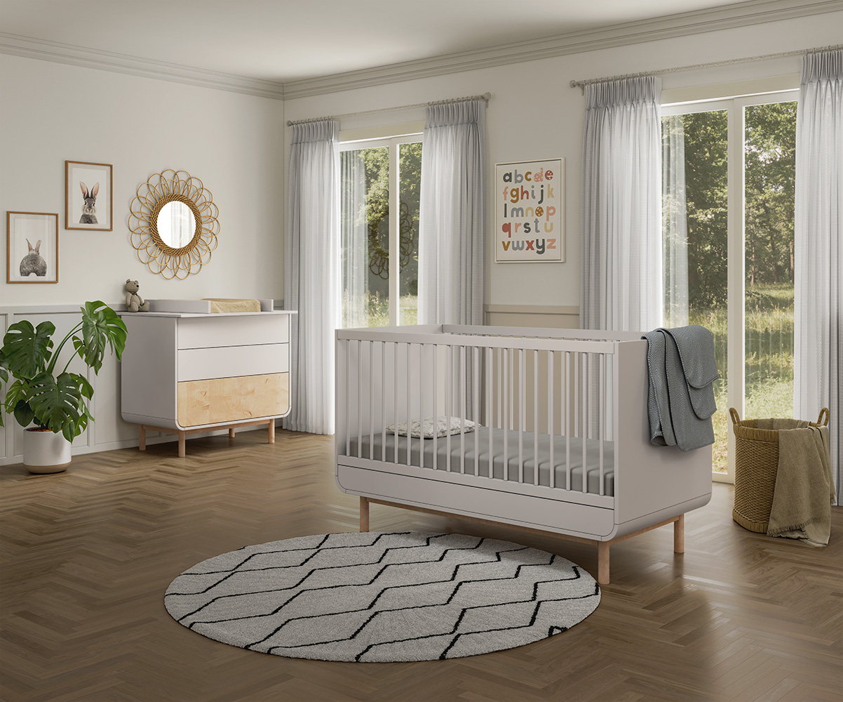 Chambre bb Kinona volutive blanche en bois massif