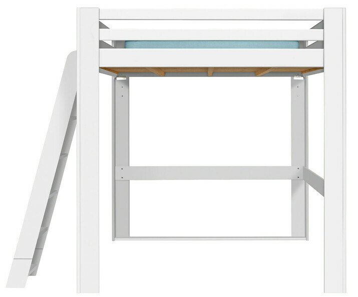 Lit mezzanine blanc de ct version haute avec chelle  gauche