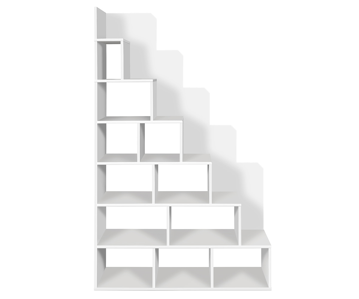 Niches de rangement intégrées à l'escalier pour lit mezzanine Maverick blanc Niches de rangement intégrées à l'escalier pour lit mezzanine Maverick blanc