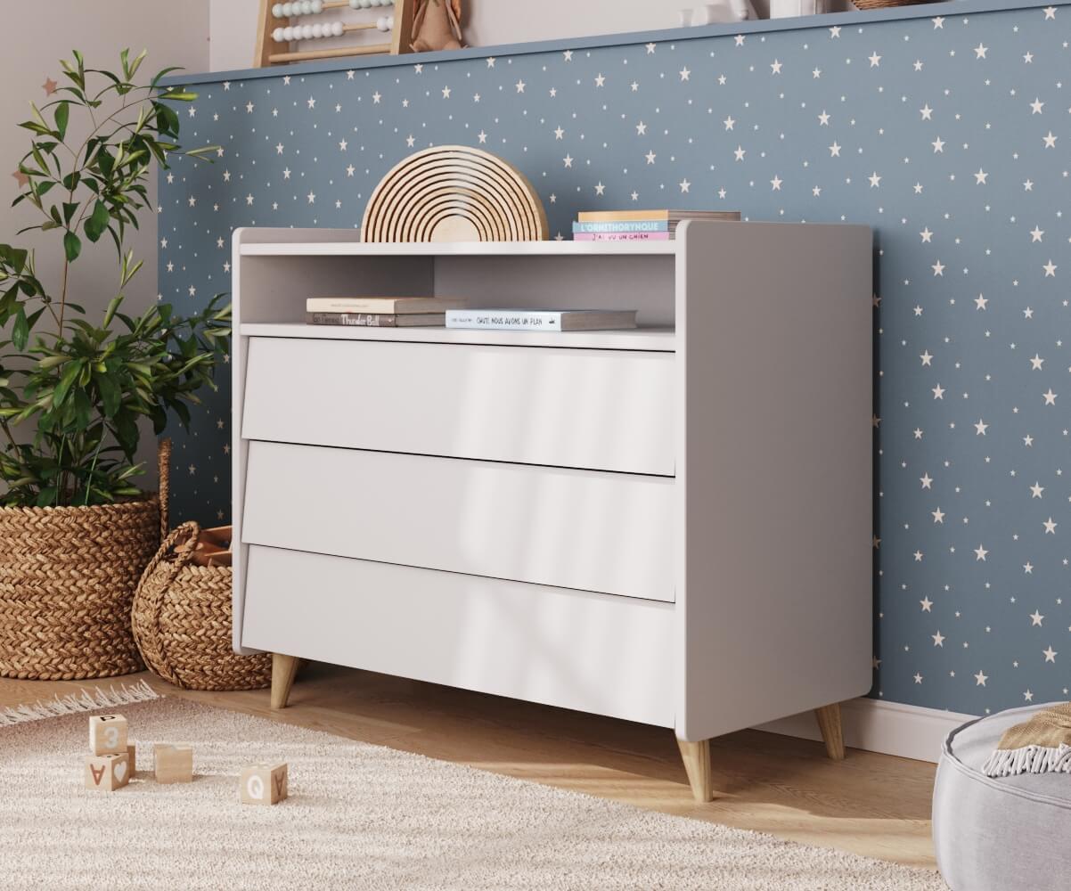 Commode blanche 3 tiroirs Commode blanche 3 tiroirs