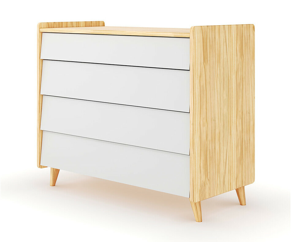 Commode enfant Foray bois naturel et blanche