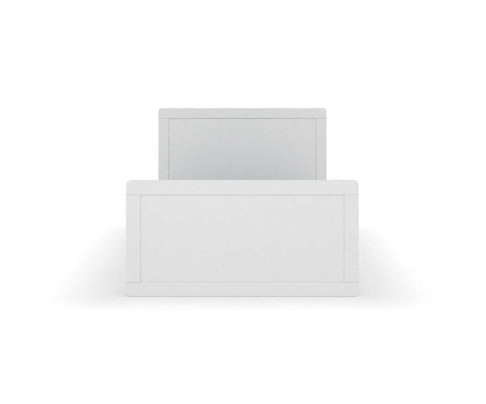 Vue de face du lit enfant Foray montessori blanc matelas en option