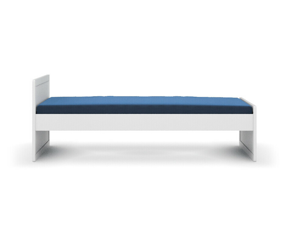 Vue de profil du lit Foray montessori blanc - version haute