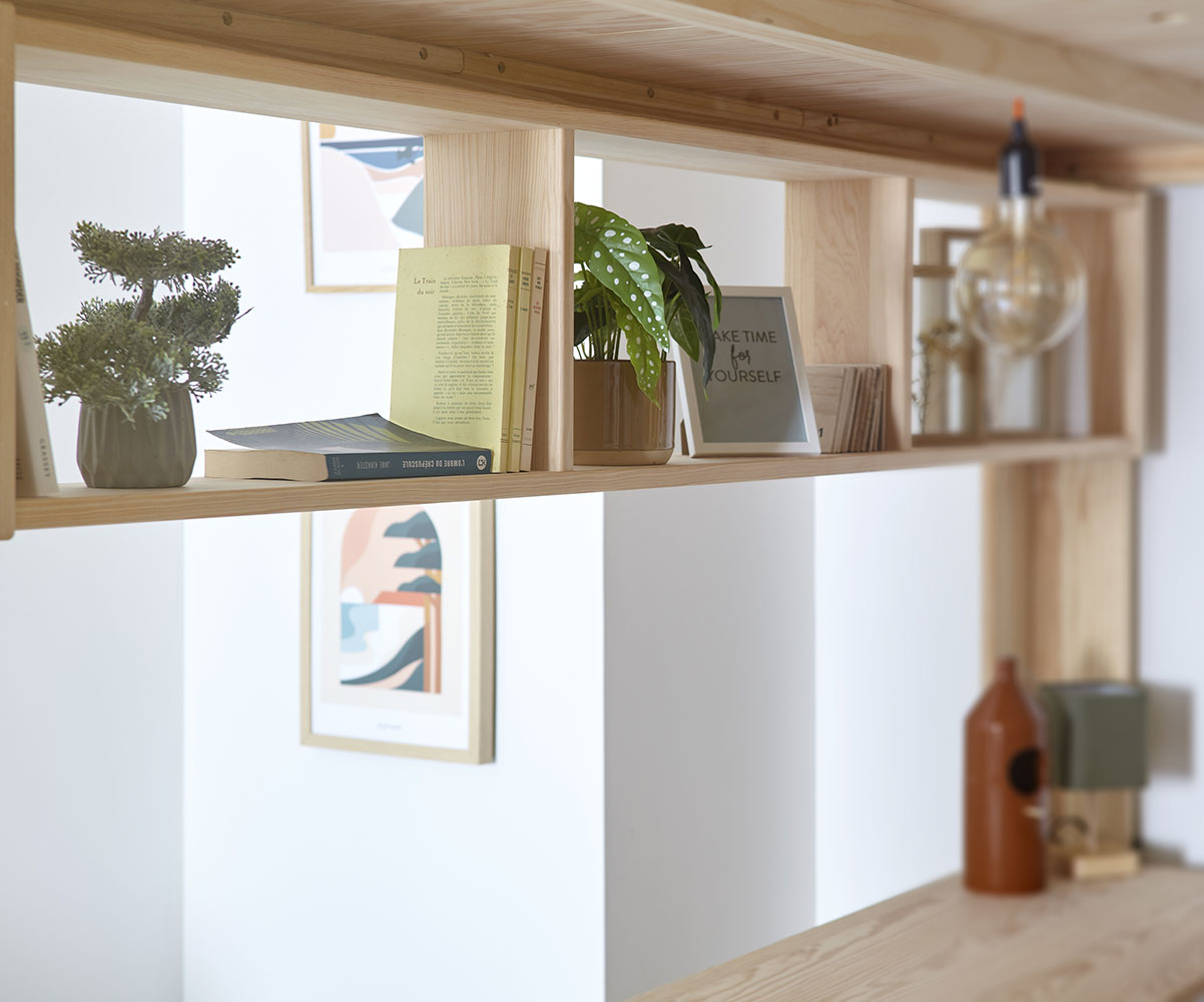 Etagre pour lit mezzanine Maverick bois naturel