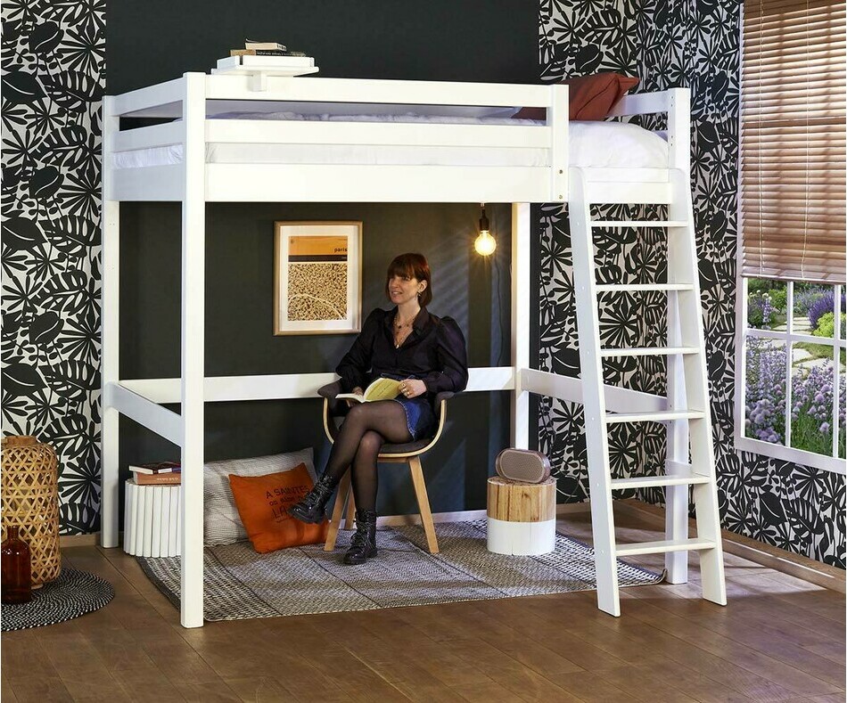 Lit mezzanine 2 place en bois massif Lit mezzanine 2 place en bois massif