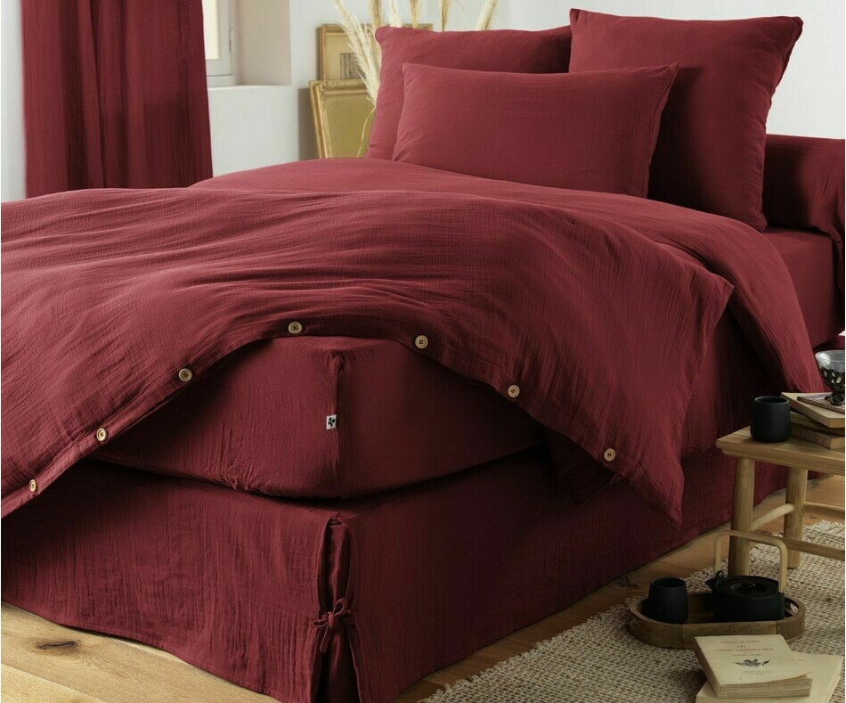 Parure linge de lit Geode adulte Lie de vin Parure linge de lit Geode adulte Lie de vin