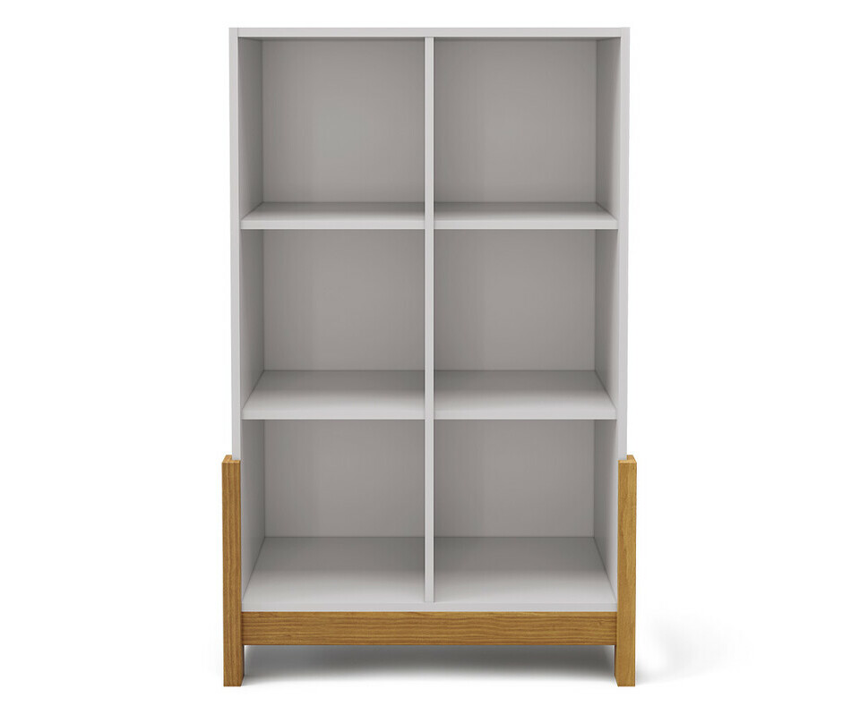 Cube de rangement 6 cases verticales en bois et blanc