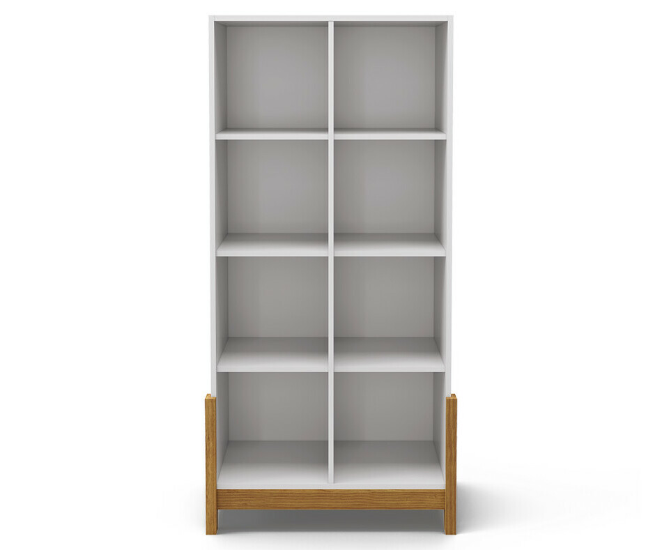 Cube de rangement 8 cases verticales en bois et blanc