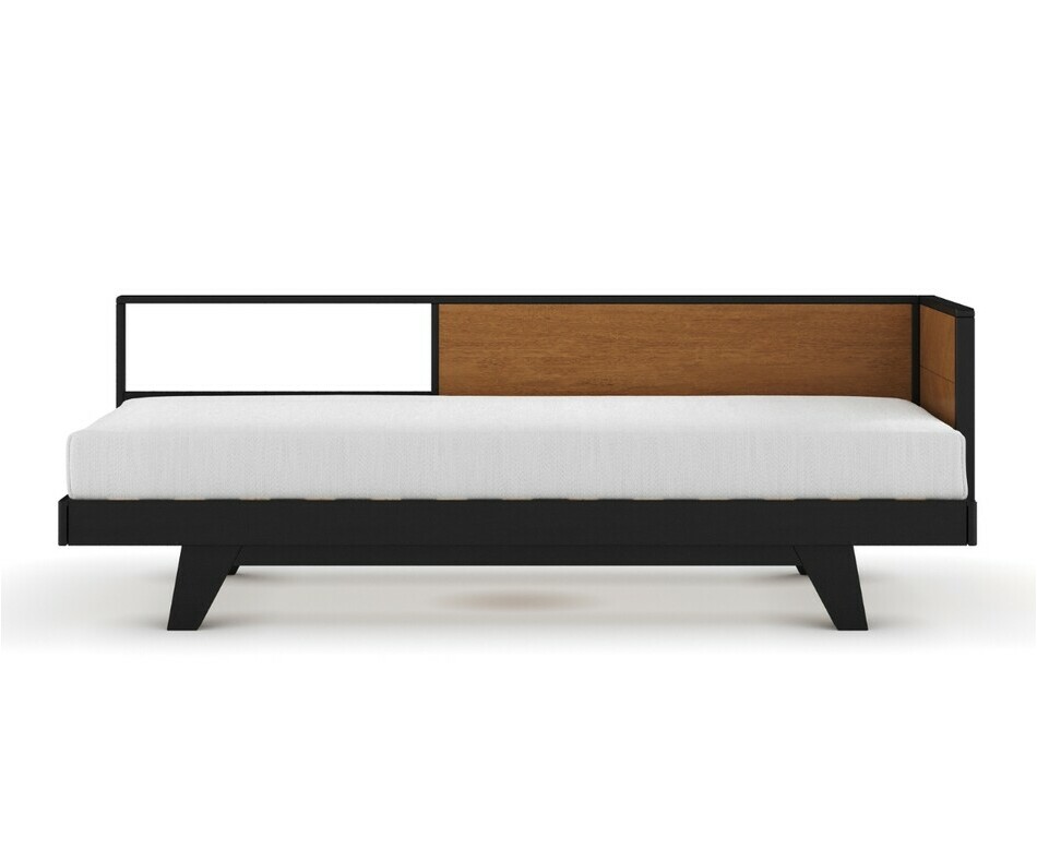 Vue de face du lit banquette gigogne avec matelas Vue de face du lit banquette gigogne avec matelas