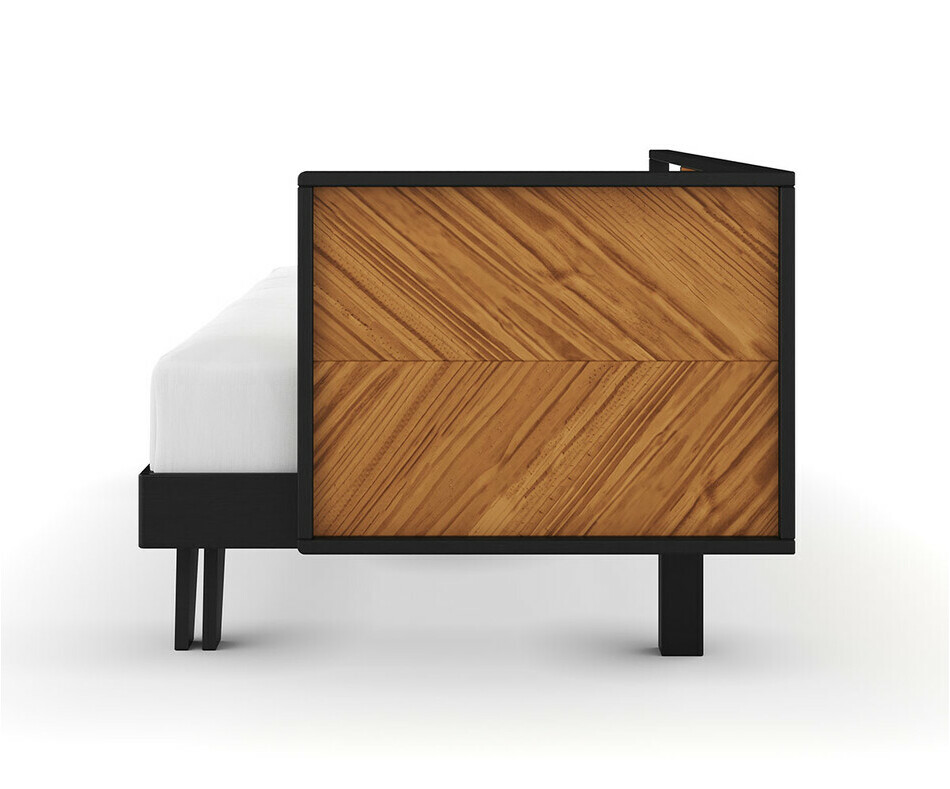 Vue de profil du lit gigogne Clife avec matelas Vue de profil du lit gigogne Clife avec matelas