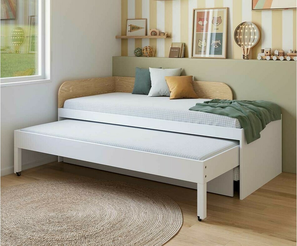 Lit gigogne enfant Riza avec 2 me couchage sur roulettes
