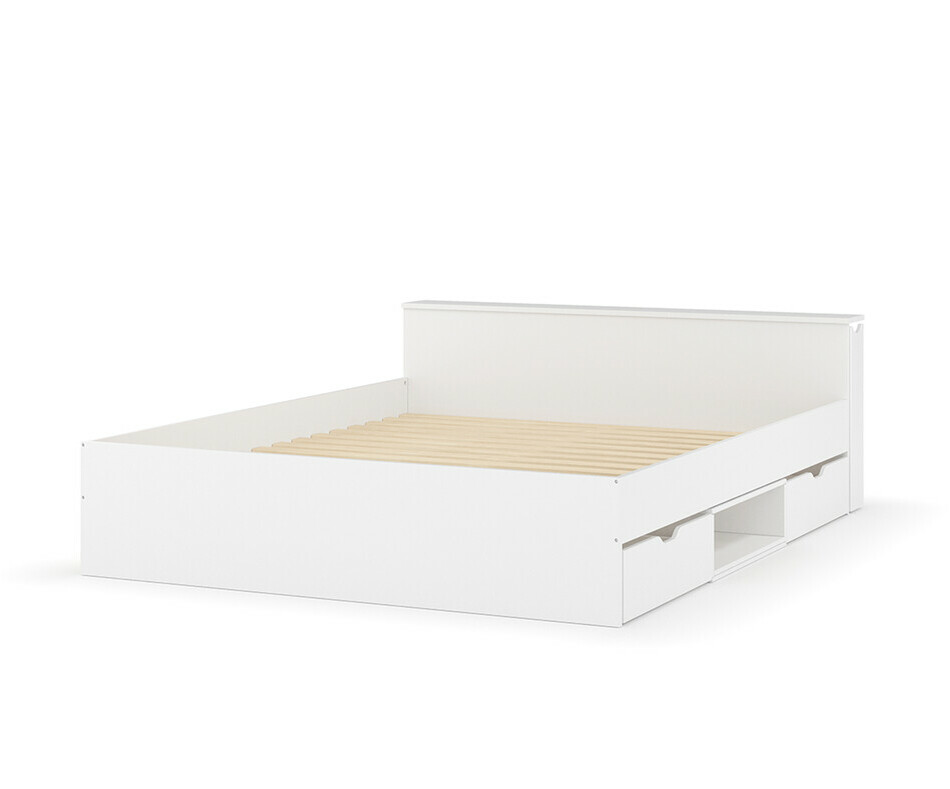 Lit ado Niston Blanc avec rangement en option Lit ado Niston Blanc avec rangement en option