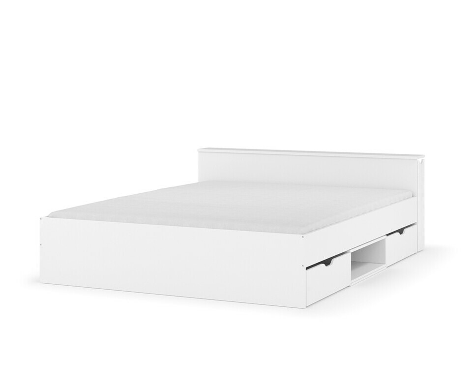 Lit ado Niston Blanc avec son matelas avec rangement en option