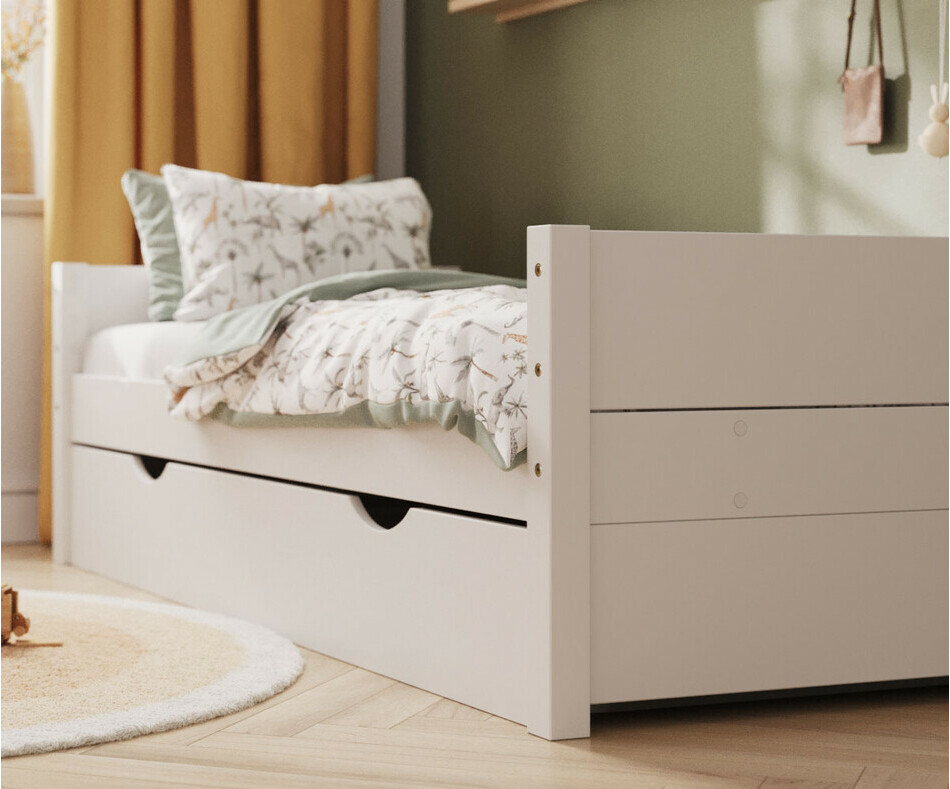Dtail lit gigogne enfant Combeebed blanc avec cache
