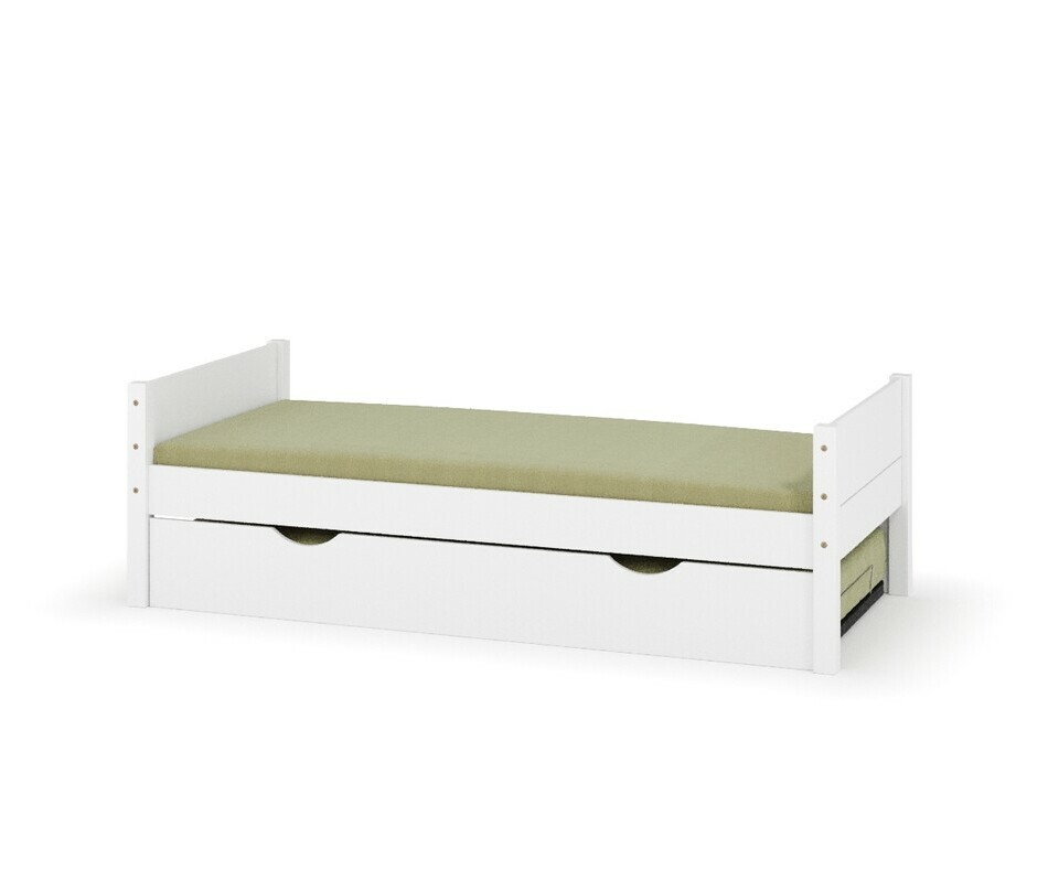 Lit gigogne enfant Combeebed blanc avec tiroir lit