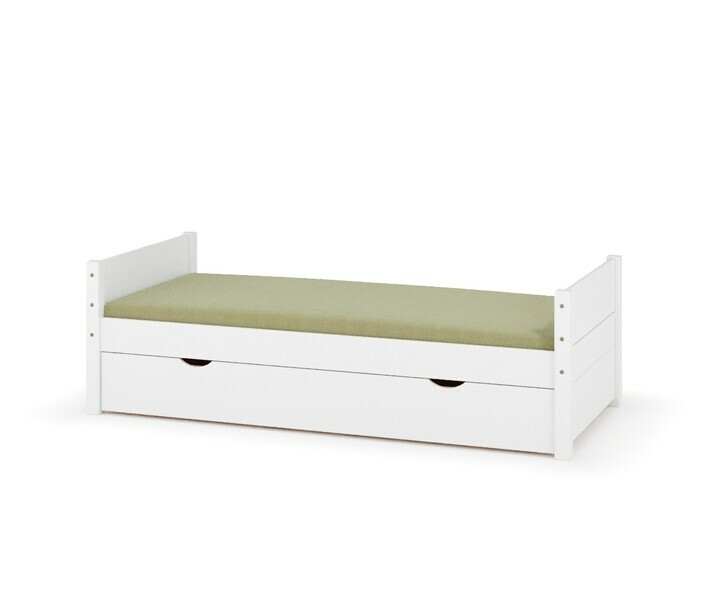 Lit gigogne enfant Combeebed blanc avec option 2 caches lit