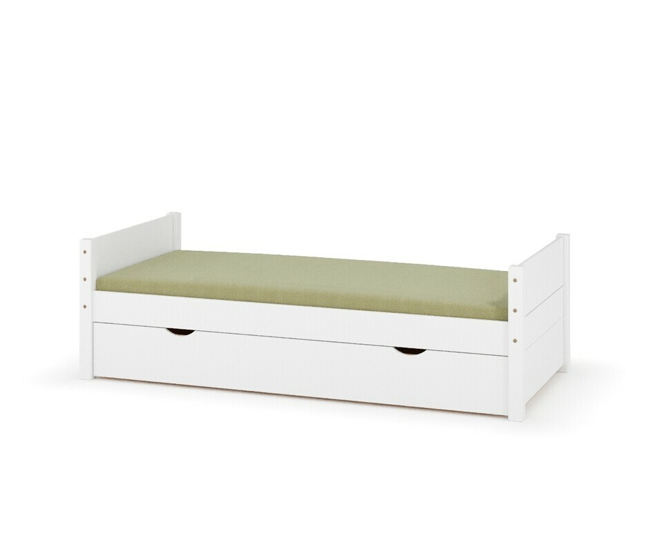 Lit gigogne enfant Combeebed blanc avec option 2 caches lit