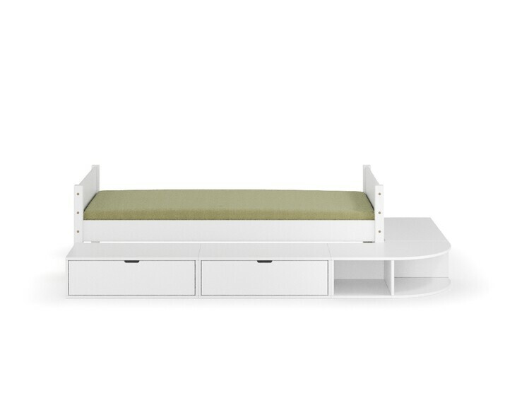 Lit enfant Combeebed blanc avec rangements rversibles