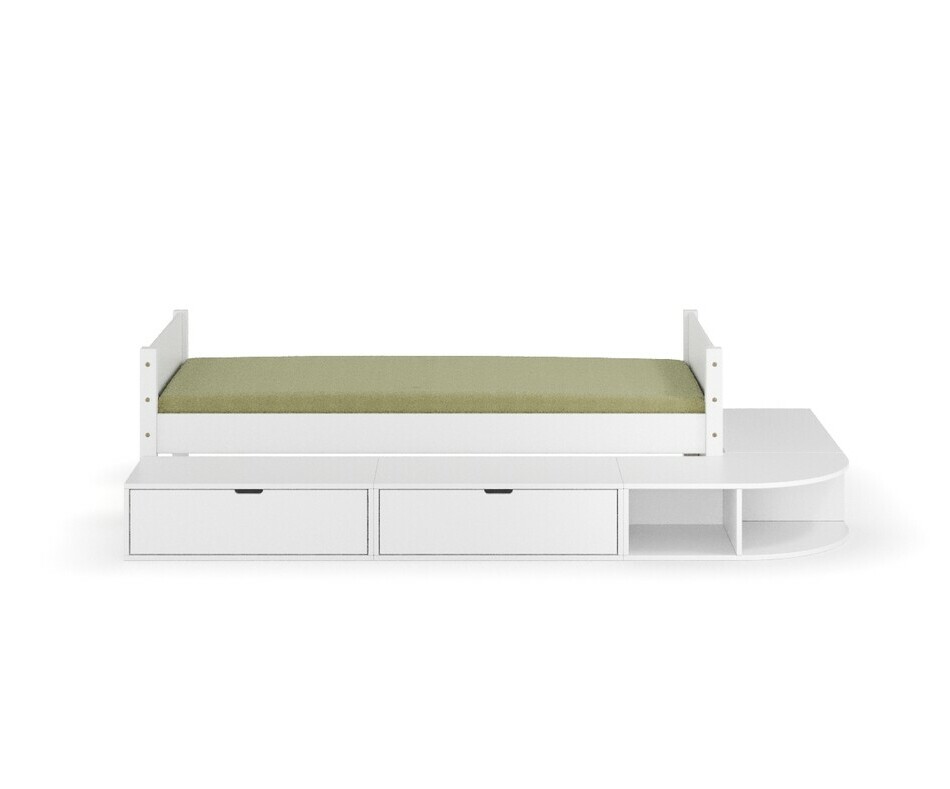 Lit enfant Combeebed blanc avec rangements rversibles
