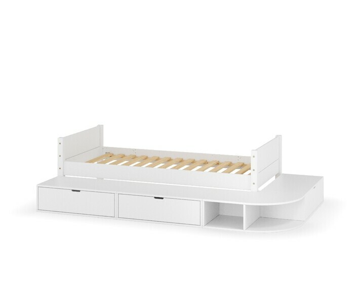 Lit enfant Combeebed blanc avec rangements et sommiers inclus