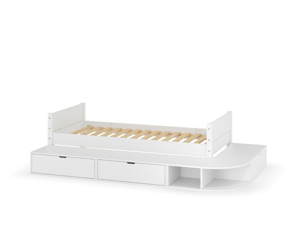 Lit enfant Combeebed blanc avec rangements et sommiers inclus