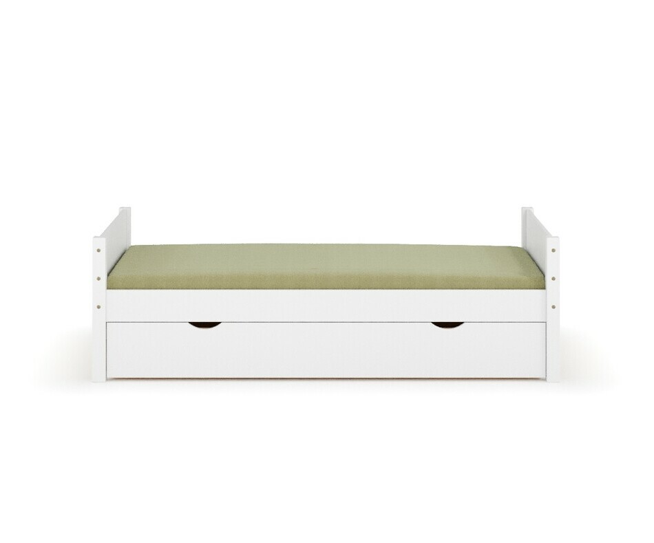 Lit Combeebed blanc avec tiroir et matelas Lit Combeebed blanc avec tiroir et matelas