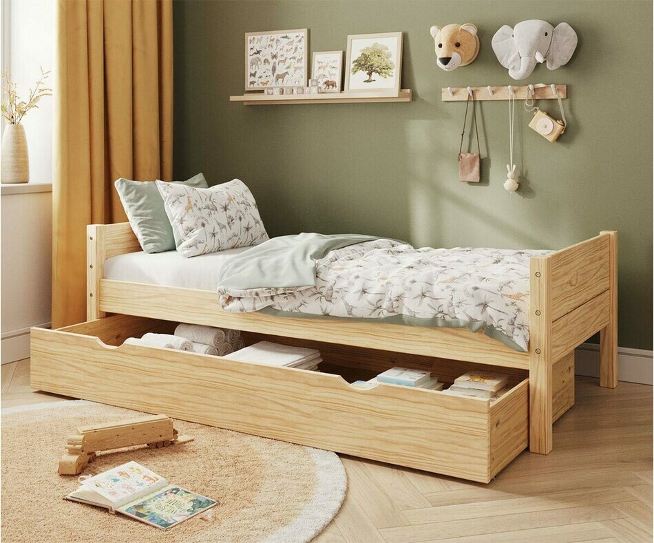 Lit enfant Combeebed bois avec tiroir et matelas