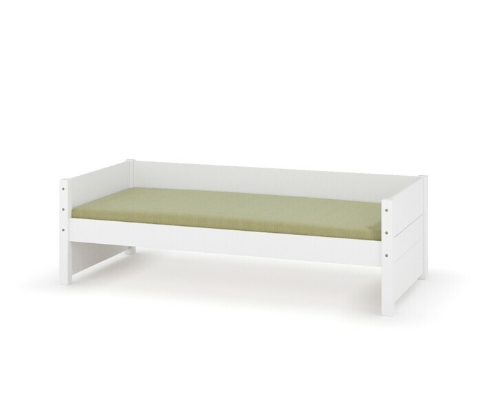 Lit enfant banquette Combeebed blanc avec matelas et 2 caches inclus