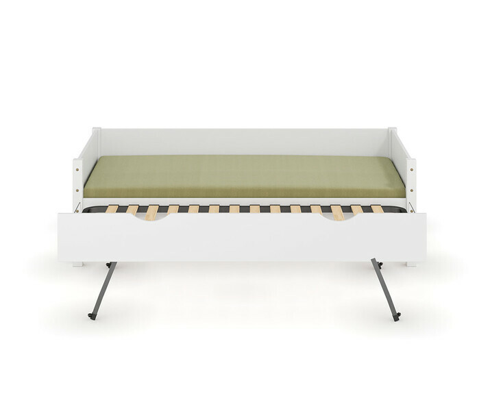 Lit banquette gigogne Combeebed blanc avec sommier relevable