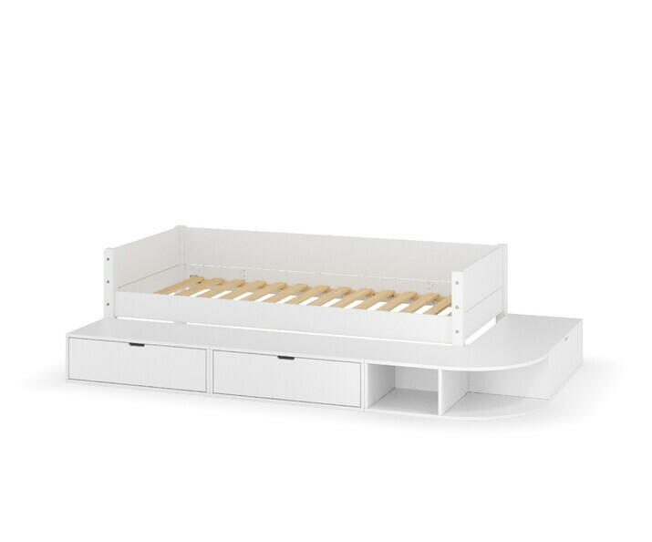 Lit banquette Combeebed blanc avec sommier  lattes inclus