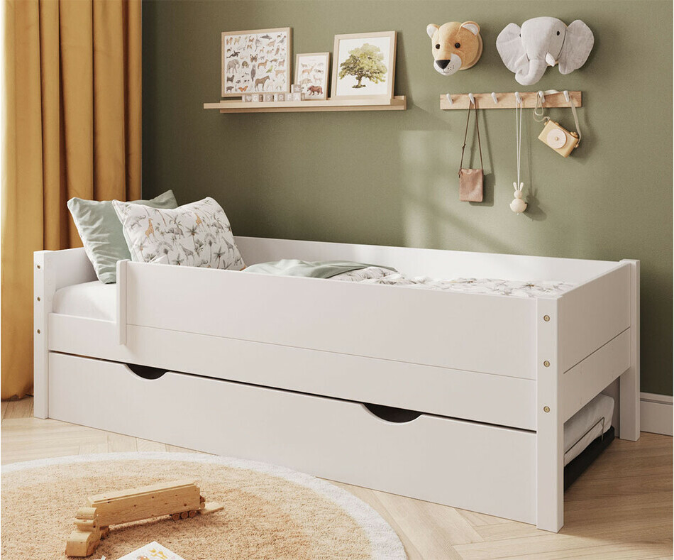 Lit gigogne enfant blanc Combeebed avec barrires