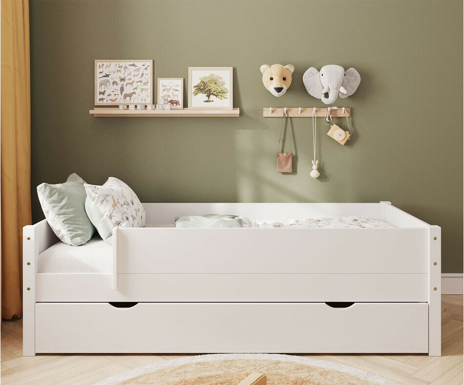 Lit enfant Combeebed blanc avec barrires de scurit