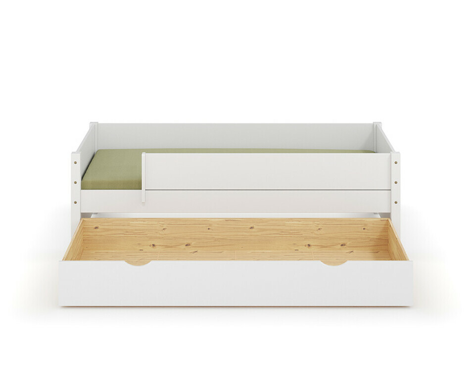 Lit enfant Combeebed blanc avec tiroir de rangement