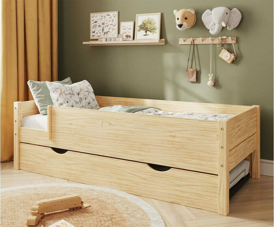 Lit gigogne enfant bois Combeebed avec barrires et matelas