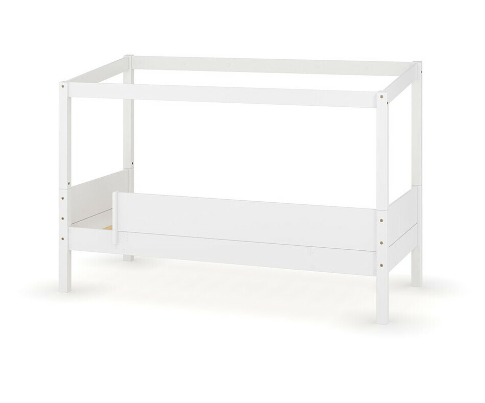 Lit cabane blanc Combeebed avec barrire avant 