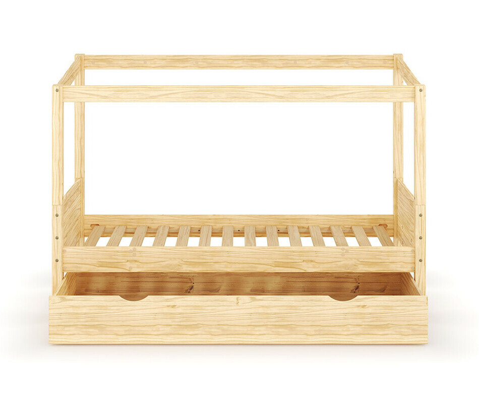 Lit cabane en bois massif avec tiroir