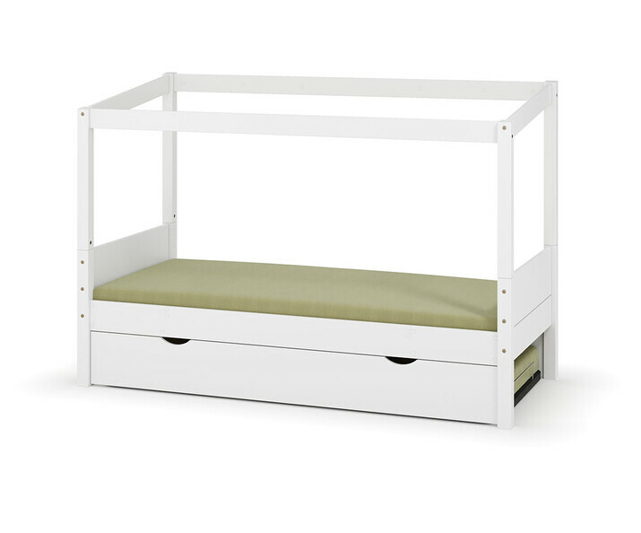 Lit gigogne cabane Combeebed blanc - matelas en option