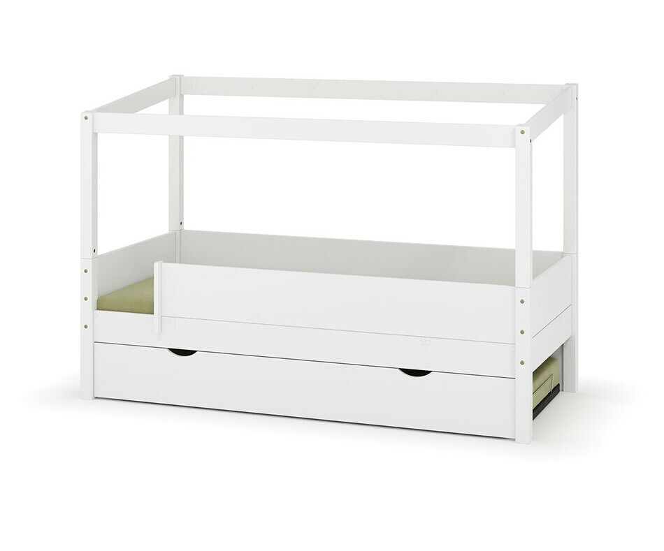 Lit gigogne cabane Combeebed blanc + matelas + 2 barrieres Lit gigogne cabane Combeebed blanc + matelas + 2 barrieres